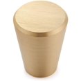 thumbnail image 1 of Rawiri Juego de 10 pomos de puerta para muebles de latón puro macizo para armarios, cajones y armarios, cono dorado de 20 mm, 1 of 5
