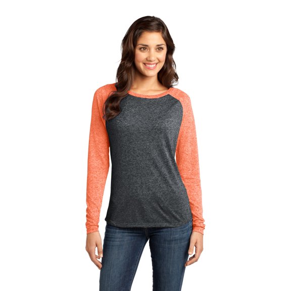 District Juniors Long Sleeve Microburn Raglan T Shirt DT262