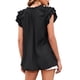 thumbnail image 2 of SAYOO , camisetas de manga con volantes para mujer, camisetas informales de vendaje sueltas de verano de Color sólido, blusa, ropa de calle SAYOO  Moda, 2 of 3