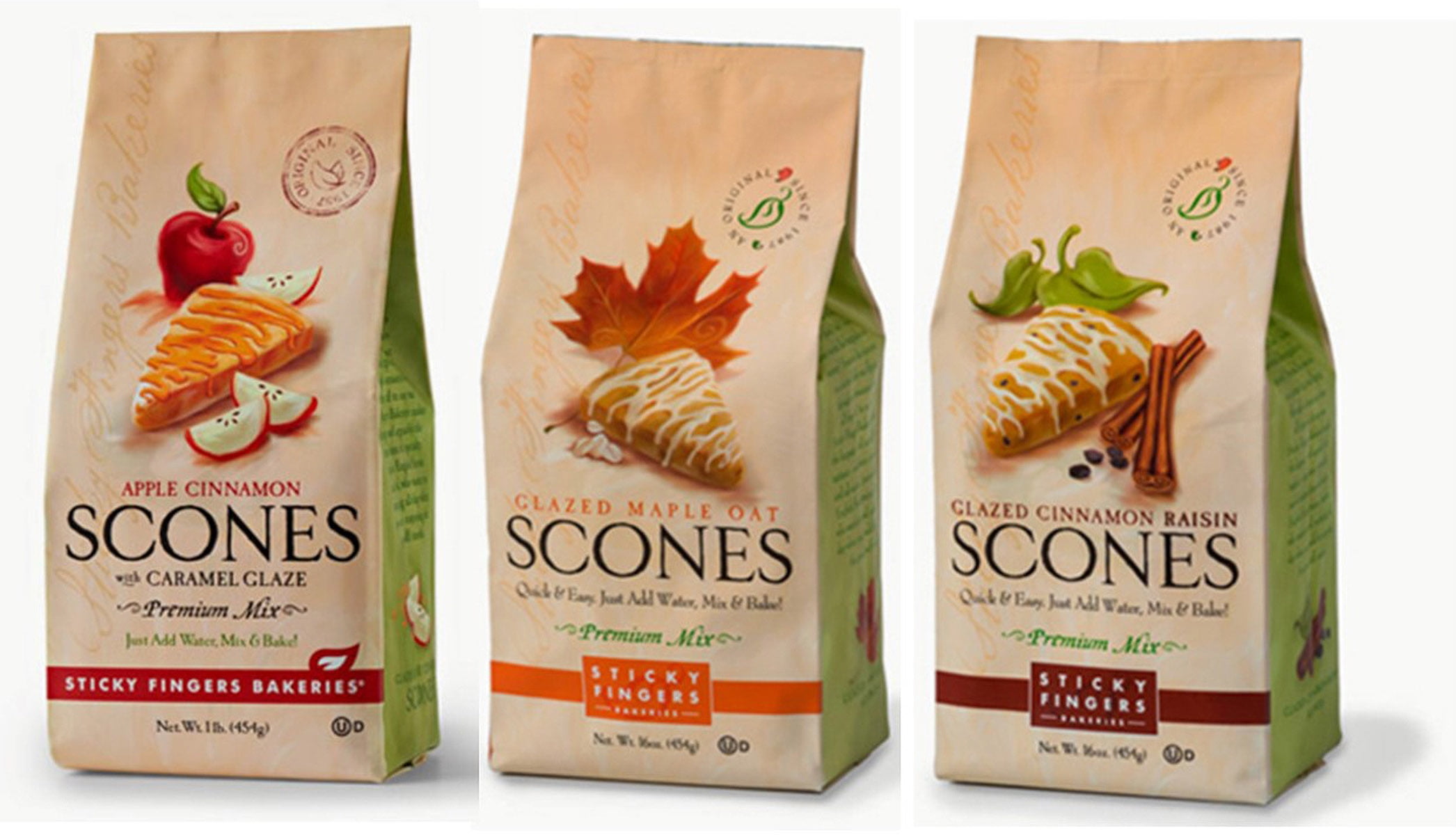 Sticky Fingers Bakeries Maple Oat Maple Glaze, Cinnamon Raisin Vanilla