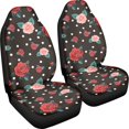 thumbnail image 3 of XYZCANDO Car Seat Covers Polyester Car Front Seat Covers Vehicle Front Seat Covers Auto Accessories Anti-Slip Truck SUV, Red Rose Polka Dot Design, 3 of 10