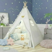 Teepee Tent for Kids Indoor Tents with Window, Foldable Play Tent Canvas Childrens Tents for Girls & Boys