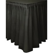 Unique Industries Black Plastic Table Skirt, 14ft