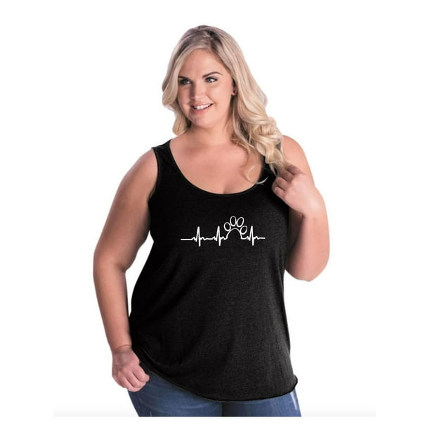 Mom's Favorite - Womens and Womens Plus Size Paw Heartbeat Curvy Tank ...