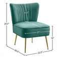 thumbnail image 4 of Meridian Furniture Tess Mint Velvet Accent Chair with Gold Legs, 4 of 5