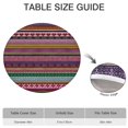 thumbnail image 6 of Purple Boho Tribal Stripes and Hearts Pattern Round Fitted Tablecloth with Elastic Edge,Dining Table Cover Waterproof,Outdoor Round Tablecloth for Camping,Dining,Indoor and Outdoor, 6 of 7