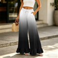 thumbnail image 2 of Sewkxo Womens Wide Leg Pants Drawstring Elastic High Waisted Ruffle Hem Palazzo Pants with Pockets,Black 2XL, 2 of 6