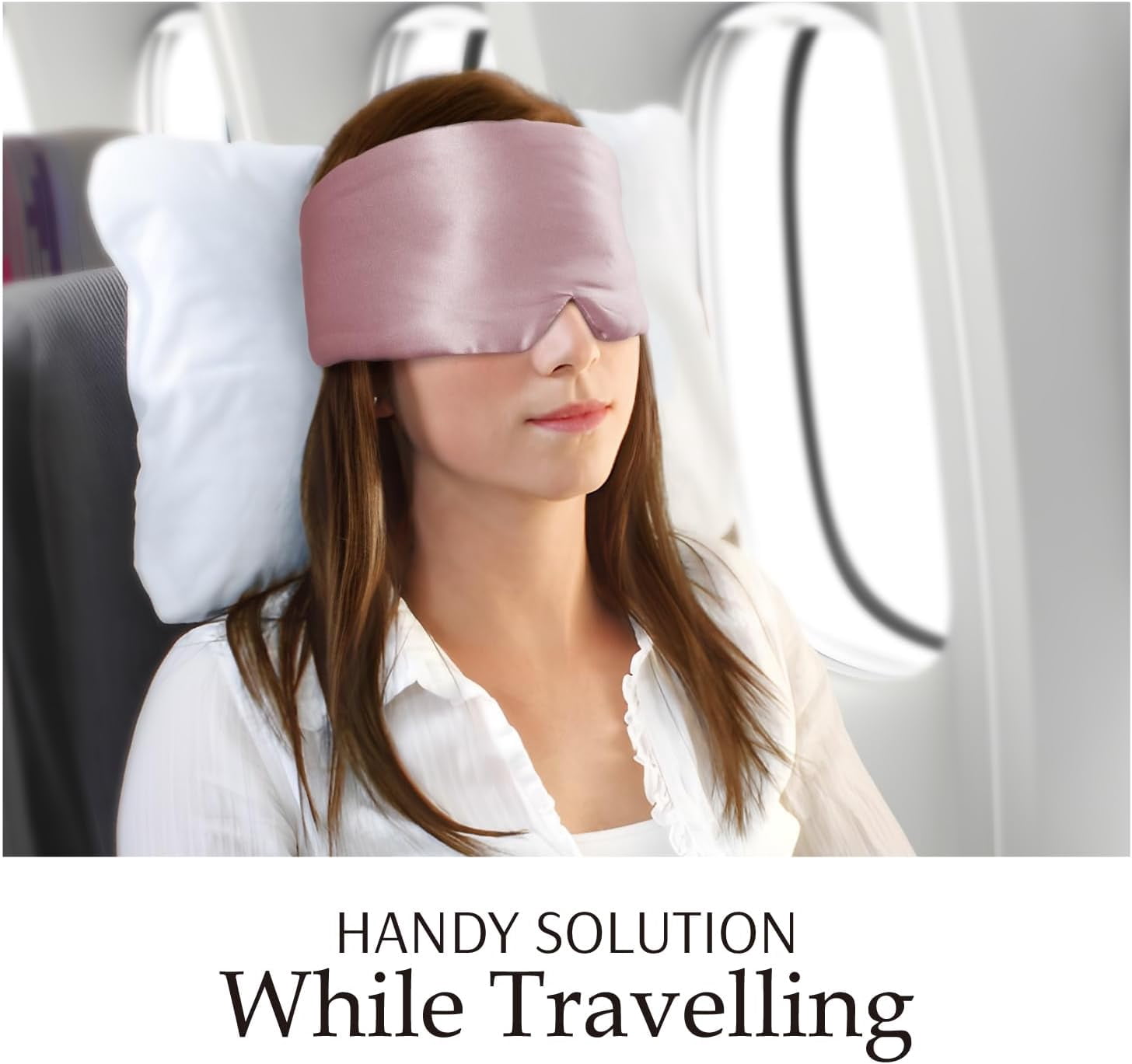 100% Mulberry Silk Sleep Mask Eye Mask for Man and Woman with Adjustable Headband, Full Size Large Sleep Mask & Blindfold for Total Blackout for All Night Sleep, Travel & Nap- Light Plum