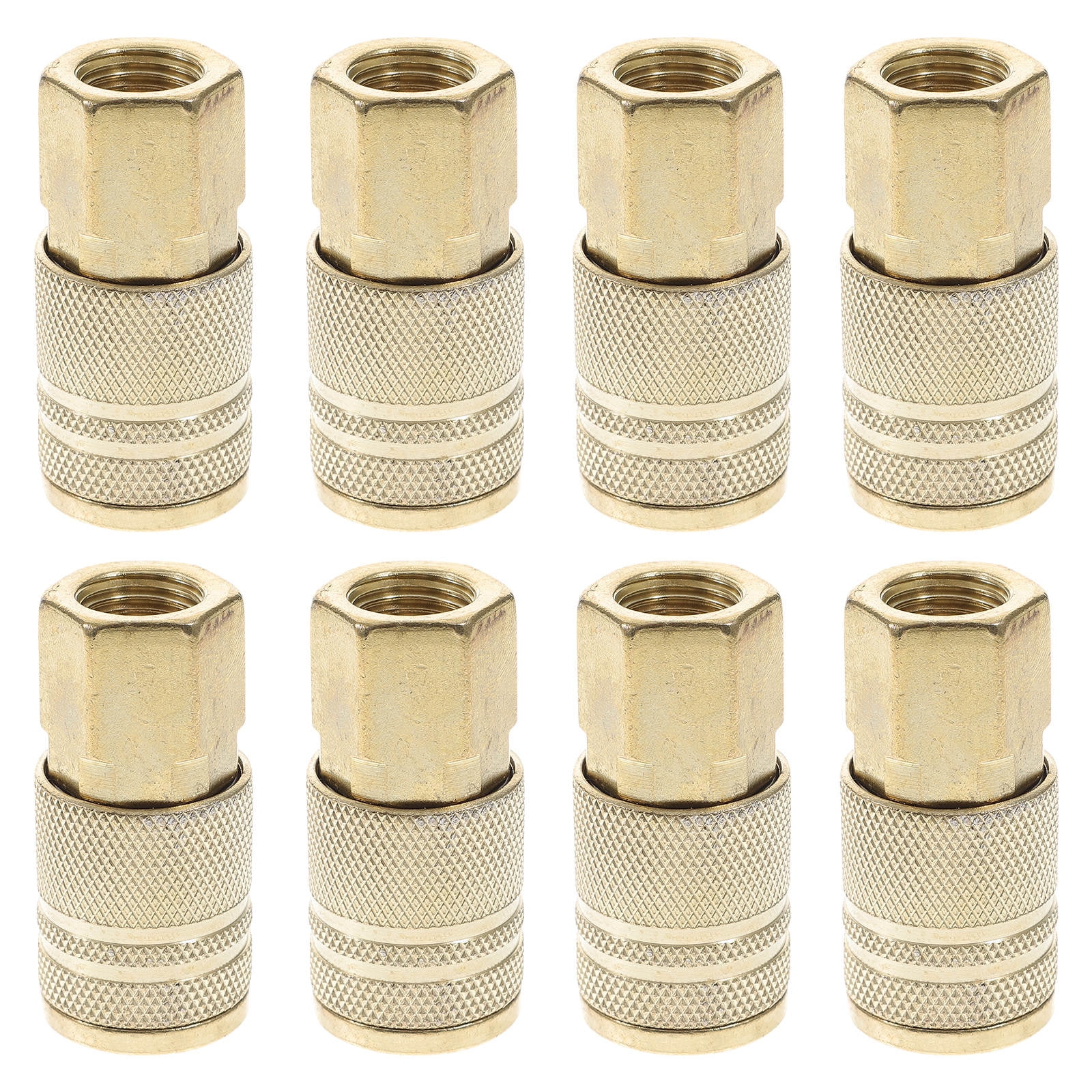 ROMANSENTIAL quick connector coupler Air Hose Fitting Golden Durable Construction 10pcs