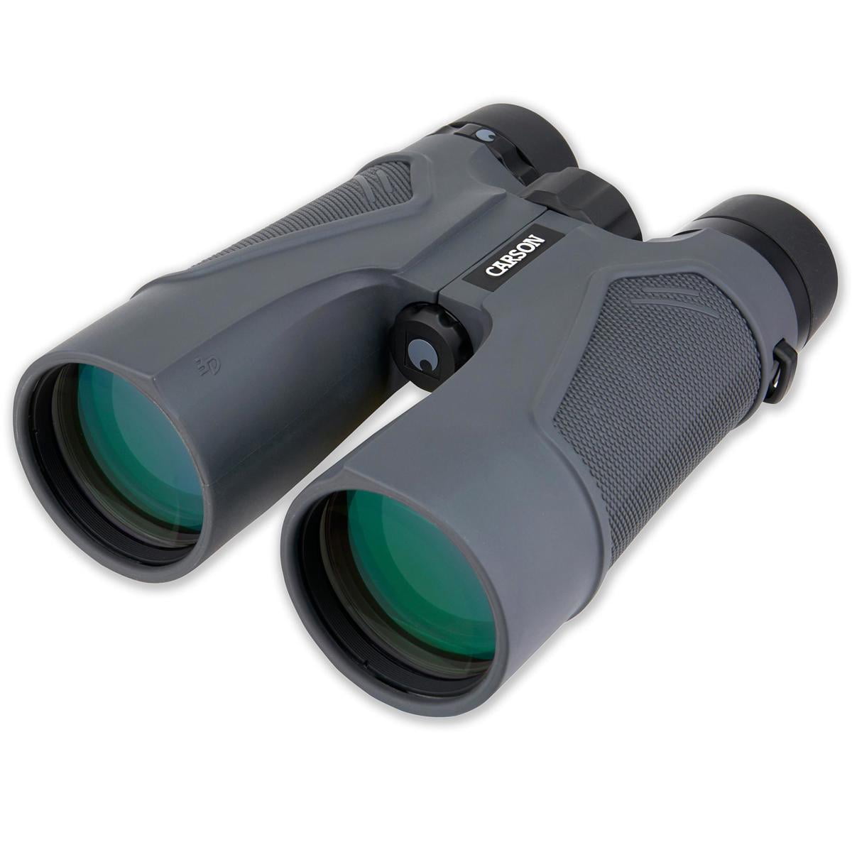 Carson 10x50mm 3D Series Water Proof Roof Prism Binocular with 5.0 Degree Angle of View, Gray, USA