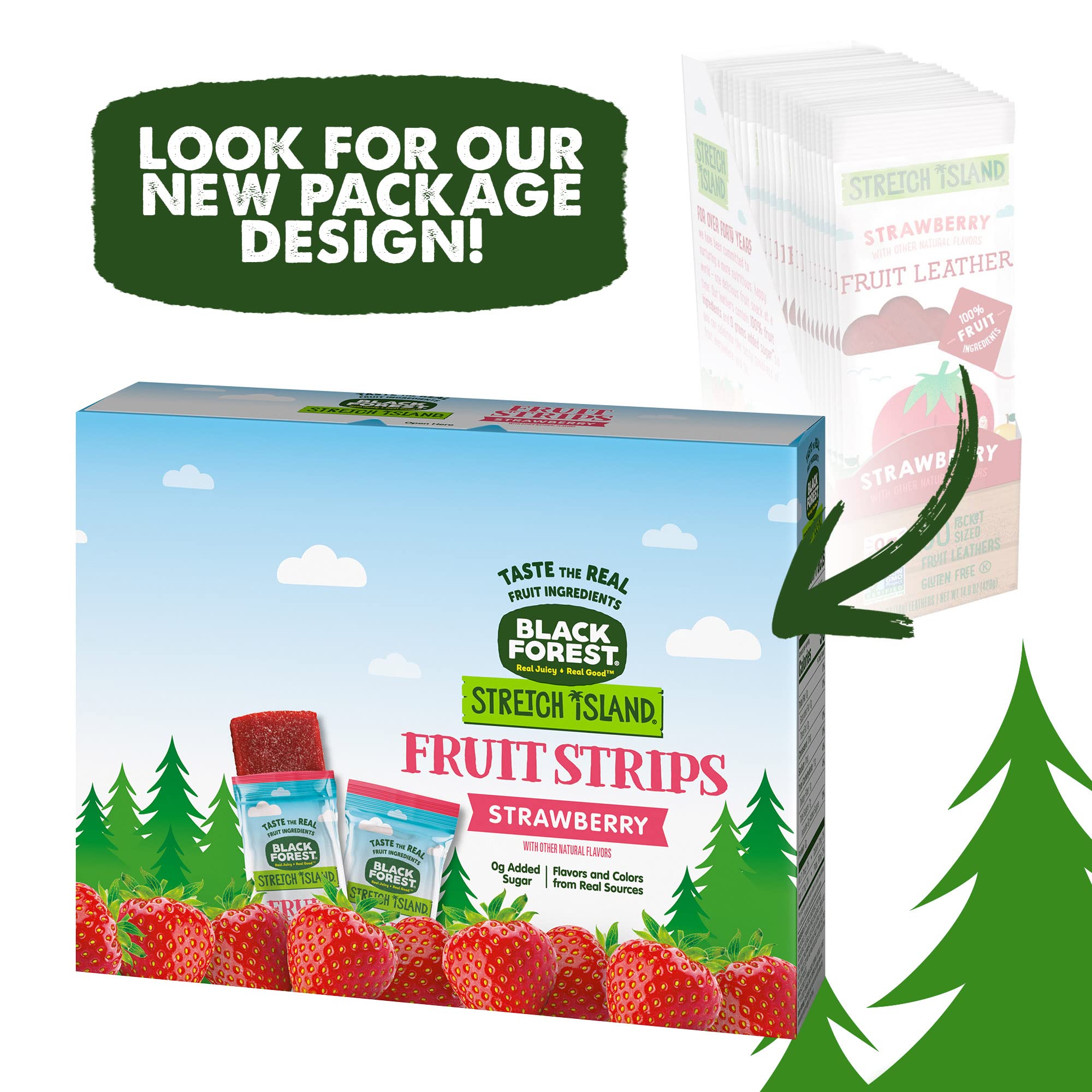 Black Forest Stretch Island Fruit Strips, Strawberry School Snack, 0.5ounce Strips (Pack of 30)