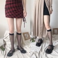 thumbnail image 5 of Aellinatey Women Summer Sexy Transparent Calf Socks Harajuku Vintage Polka Dot Print Jacquard See-Through Mesh Kawaii Lolita Knee High Hosiery, 5 of 19