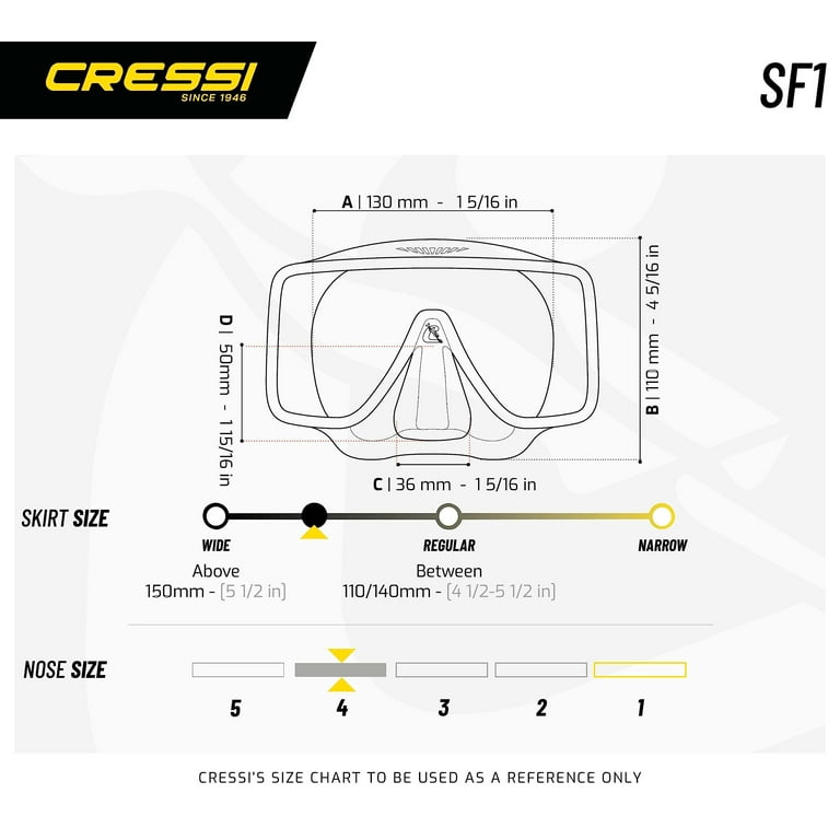 Cressi Large Wide View Mask for Scuba Diving & Snorkeling | Pano 3:  designed in Italy