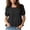 *Black, variant on ClodeEU Women's Round Neck Puff Short Sleeve Babydoll Blouse,Casual Loose Solid Swing Top Black,Women's Plus L