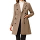 thumbnail image 1 of Abrigo de invierno para mujer INSPIRE CHIC, con solapa muesca, doble botonadura, color marrón claro, talla S, 1 of 6