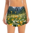 thumbnail image 4 of Lsque Mountain Daisy Meadow Printed Women's Running Shorts with Liner Pockets,Elastic Quick Dry Workout Athletic Gym Yoga Shorts,Womens High Waist Shorts-Small, 4 of 9