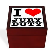 CafePress - I Heart (Love) Jury Duty - Keepsake Box, Finished Hardwood Jewelry Box, Velvet Lined Memento Box