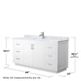 thumbnail image 5 of Wyndham Collection Miranda 66" Plywood Single Bathroom Vanity in Nickel/White, 5 of 6