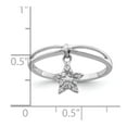 thumbnail image 3 of Auriga 925 Sterling Silver Diamond Star Dangle Ring Size 6 for Women, 3 of 5