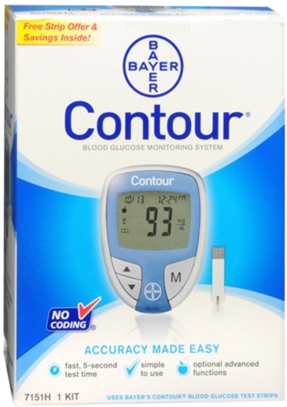 CONTOUR Blood Glucose Monitoring System Blue 1 Each - Walmart.com
