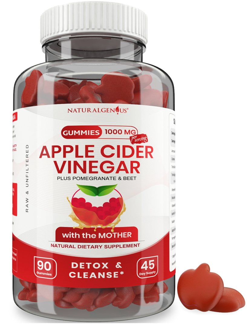 Natural Genius Vegan Apple Cider Vinegar Gummy Vitamins 2X ACV with