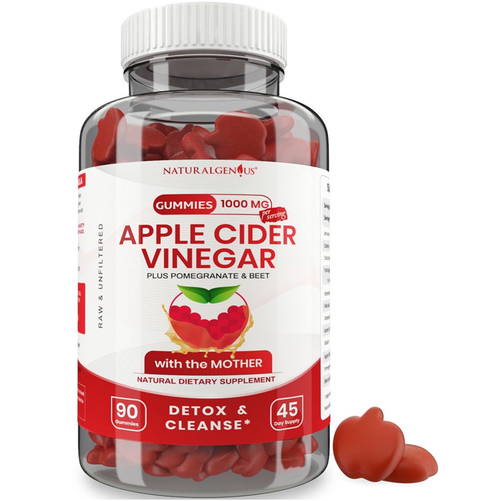 Natural Genius Vegan Apple Cider Vinegar Gummy Vitamins 2X ACV with
