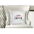 thumbnail image 4 of Ambesonne Love Throw Pillow Cover 2 Pack, Just Married Cartoon Car, 18", Pink White, 4 of 6