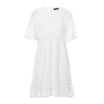 thumbnail image 2 of SAYOO , vestido de chifón de verano para mujer, vestido informal de media manga con cuello en V y estampado de puntos de Color sólido para fiesta SAYOO  Moda, 2 of 9