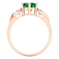 thumbnail image 4 of Clara Pucci 14K Rose Gold Solid Gold Emerald Three-Stone Anniversary Ring for Women - 1.72 cttw Round Cut, 4 of 8