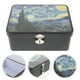thumbnail image 2 of Caja de almacenamiento de hojalata vintage, organizador de joyas y baratijas, caja de almacenamiento de escritorio con cerradura, 2 of 7