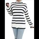 thumbnail image 3 of Suéter de Punto A Rayas con Bloques de Color y Larga para Mujer, Informal, Otoño e Invierno Rayas Blancas L, 3 of 10