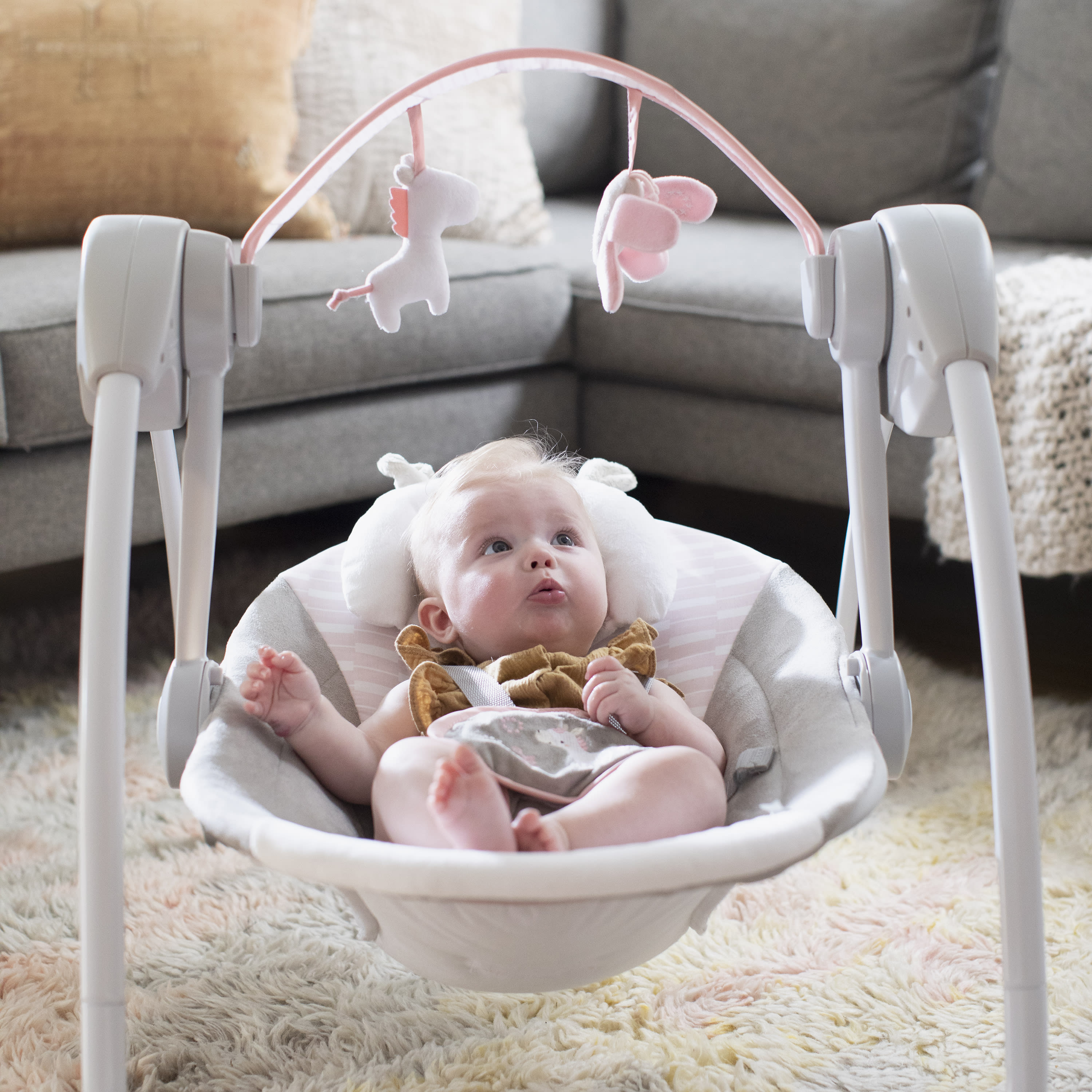 Ingenuity Soothe 'N Delight Portable Baby Swing - Flora photo 5