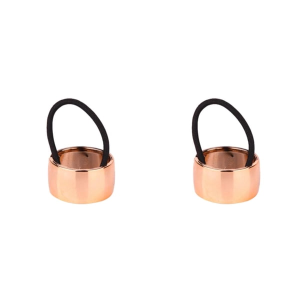 Minnieouse Titular de la cola de caballo de las mujeres Fijación portátil Chicas de moda Peluquería Peluquería Lazo para el cabello Diadema Oro rosa 2Conjunto