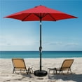 thumbnail image 3 of Yaheetech 9ft 6 Ribs Patio Umbrella with Push Button Tilt, Red, 3 of 8