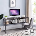 thumbnail image 2 of Giantex Industrial Computer Desk, Industrial Writing Desk w/Storage Shelf, Large Desktop, Sturdy Metal Construction, Contemporary Working Table for Home, Office, Small Space, 2 of 8