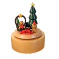 thumbnail image 1 of Handmade Wooden Rotating Music Boxes Christmas Music Box Hand Painting Mini Square Music Box Gift, 1 of 5