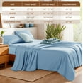 thumbnail image 2 of Baauye 100% Cotton Sheet Set, 1000 Thread Count Durable 4-Piece Bed Sheets with 16" Deep Pocket, Queen, Lake Blue, 2 of 8