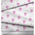 thumbnail image 2 of Soimoi Pink Japan Crepe Satin Fabric Artistic Floral Printed Craft Fabric by the Yard 42 Inch Wide, 2 of 3