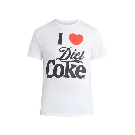 Men's I Heart Diet Coke White Graphic T-Shirt - Small