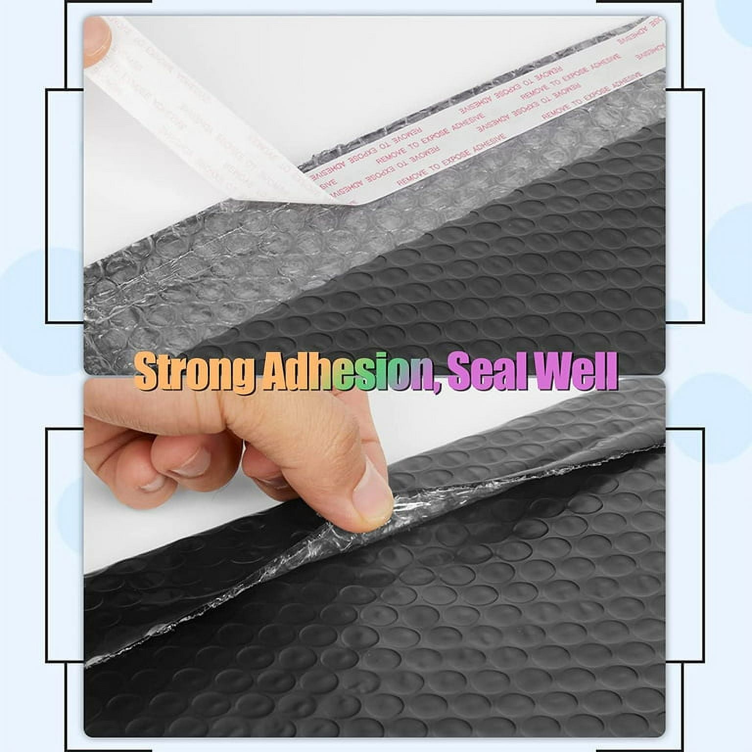 4 x 8 Inch Bubble Mailers 100 Pack, Self Seal Padded Envelopes for Small Business, Waterproof Shipping Bags, Black