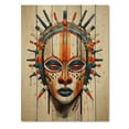 thumbnail image 3 of Designart "Tribal Mask African Maasa I" African Tribal Print on Natural Pine Wood, 3 of 5
