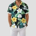 thumbnail image 2 of Mens Hawaiian Shirt Short Sleeve Button Down Shirts Tropical Floral Summer Beach Shirts,S-3XL, 2 of 7