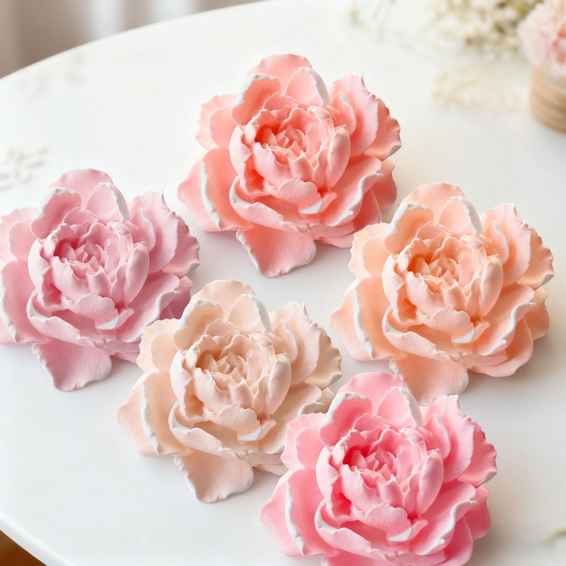 3PCS Peony Silicone Candle Flower Wax Mold Silicone for Candles Resin Making Molds Moldes for Making Mothers Day Gifts for Mom Daughter Home Decoration