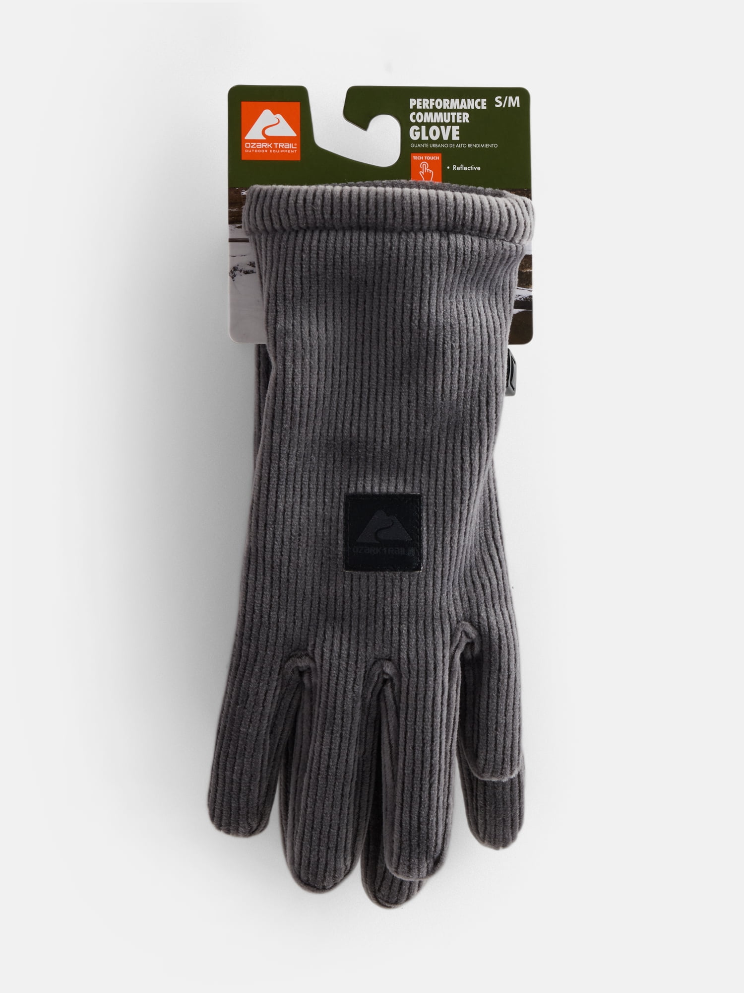 Ozark Trail Women's Corduroy Commuter Ski Gloves, Charcoal, L/XL