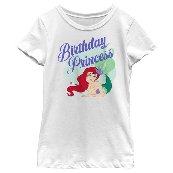 Girl's The Little Mermaid Ariel Birthday Princess Graphic Tee Purple Berry Medium