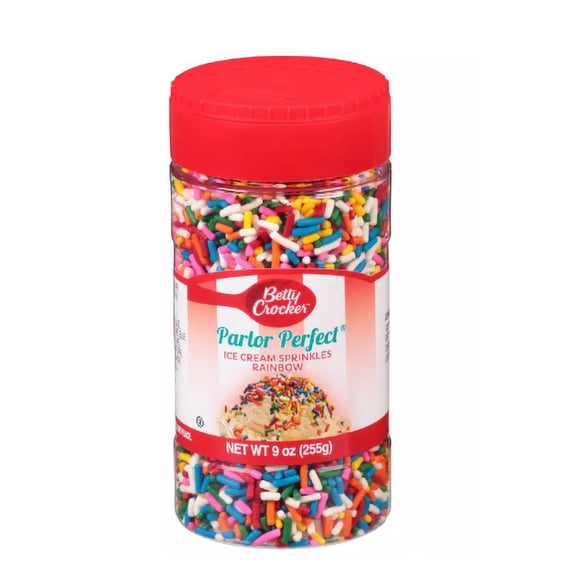 Betty Crocker Parlor Perfect Confetti Sprinkles Ice Cream Toppings 9 oz (Pack of 2)