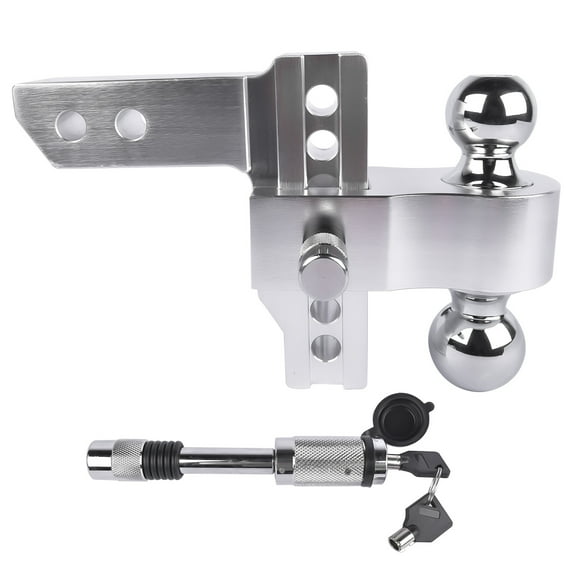 GELUOXI 12500 LBS Aluminum Trailer Hitch Fits 2-Inch Receiver 6-Inch Drop/Rise, 2" and 2-5/16" Chrome Hitch Balls
