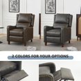 thumbnail image 5 of Pushback Recliner Chair, PU Leather Push Back Armchair, Upholstered Recliner Chair 105-135 Degree Adjustable, Retro Accent Chair for Living Room Bedroom - Brown, 5 of 5