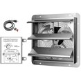 thumbnail image 2 of 14 Inch Shutter Exhaust Fan Aluminum High Speed 1600RPM, 1000 CFM, Silver, with Adjustable Programmable Thermostat, 2 of 10