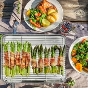 Walchoice Stainless Steel Baking Sheet with Rack Set(2 Pans + 2 Racks), Cookie Sheet Baking Tray with Cooling Racks for Home Restaurant, Oven & Dishwasher Safe